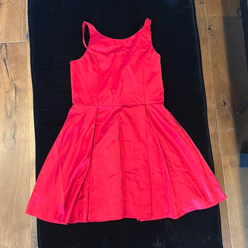 Ralph Lauren Satin Girls Red Party Dress sz 10